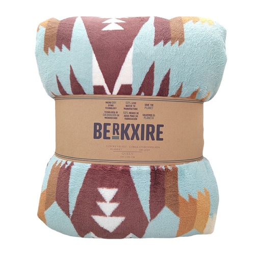 Berkshire Bohemian Style Plush Throw Blanket, Racer Silk Faux Rabbit Fur Fleece Blanket for Office Nap