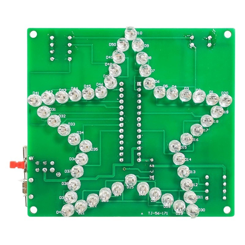 Красочные ослепительные пятиконечные Звездные светодиодные ходовые огни DIY электронный комплект 51 однокристальный микрокомпьютер сварочные детали TJ-56-171