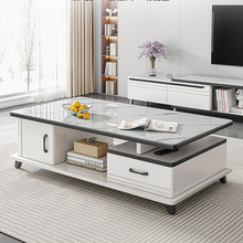 北欧电视柜茶几组合简约现代客厅卧室小户型家用简易可伸缩电