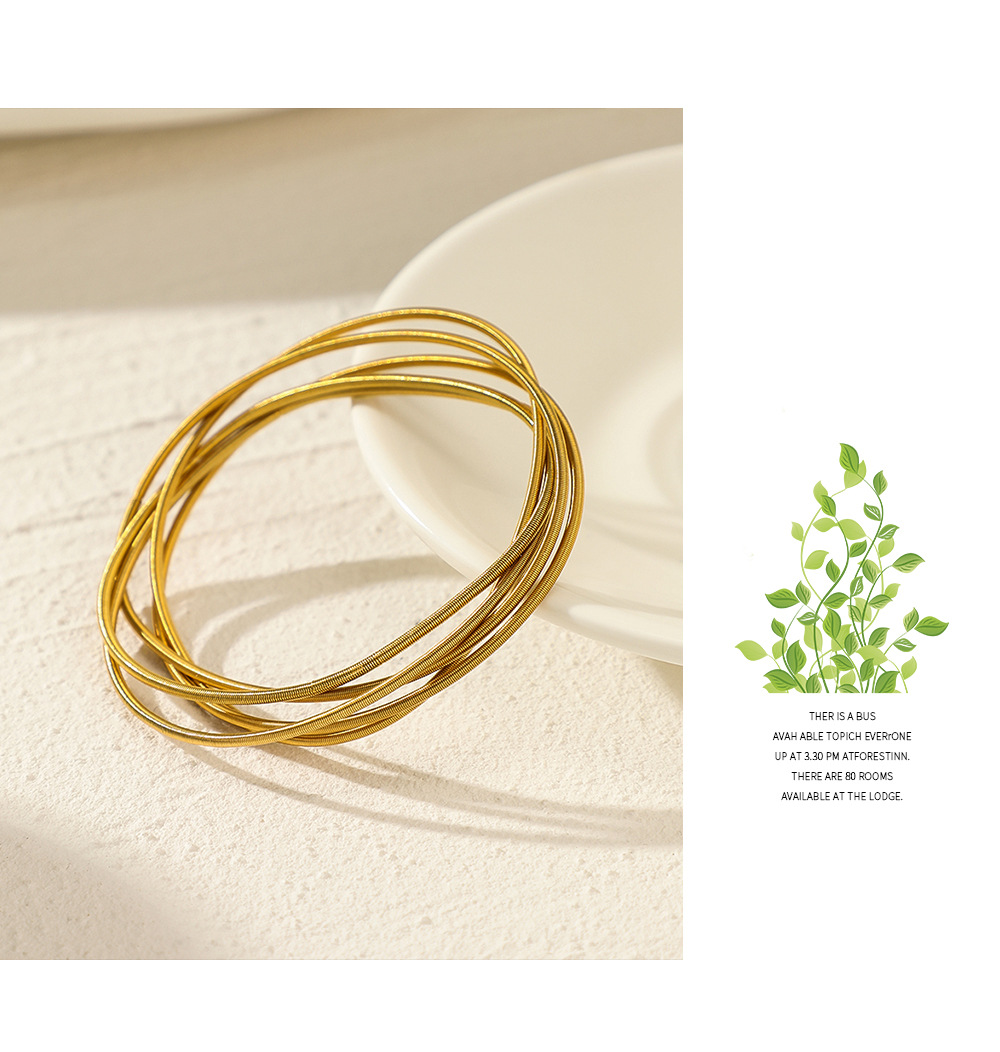 Fashion Geometric Stainless Steel Plating Bangle