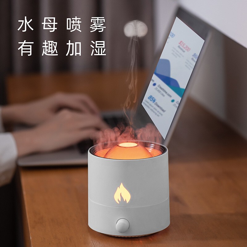 国境を越えた売れ筋クラゲアロマセラピーマシン模擬炎 USB ミニ加湿器ホームベッドルームデスクトップディフューザー|undefined
