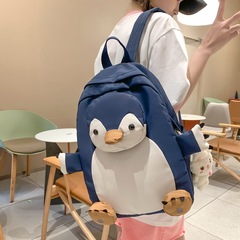 Japanese-style INS cute cartoon penguin backpack 2023 new Korean version student bag girl heart ulzzang double shoulder bag