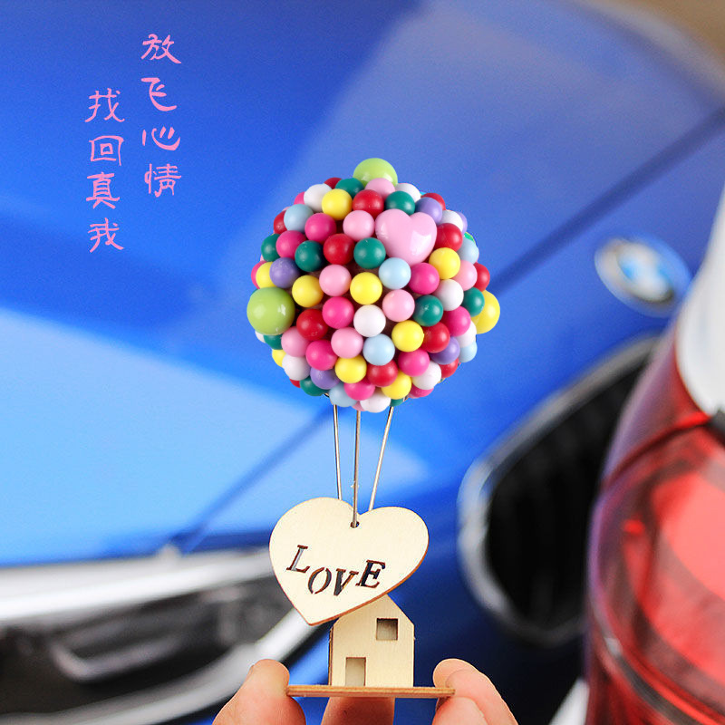 Flying House Travels Creative Flying House Globos hechos a mano adornos de coche de bricolaje lindo globo casa chica coche coche