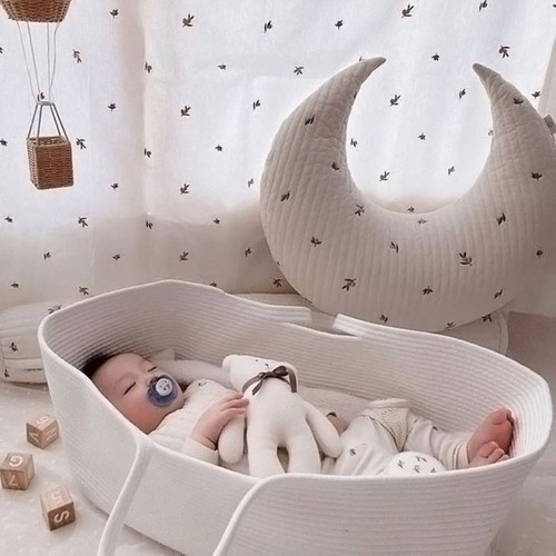 ins Nordic cotton rope baby basket portable woven baby basket newborn dirty clothes storage basket