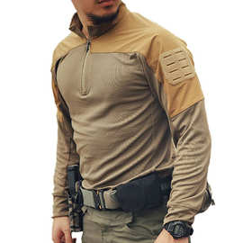 2025跨境欧美户外运动服男士 春秋运动透气作训服训练服卫衣蛙服