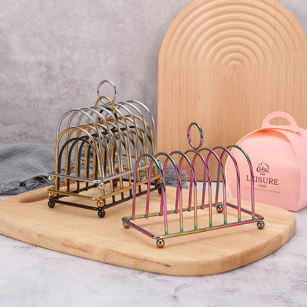 Directo de fábrica de acero inoxidable multi-funcional de almacenamiento rack de pan estante cuadrado bolsa rebanada pantalla estante herramientas del hogar