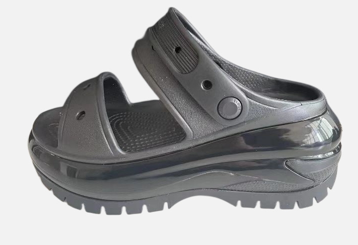 2023 new smooth wheel double with thick bottom height Baotou sandals high heel beach shoes women's sandals wholesale