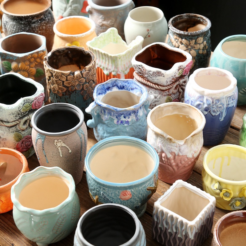 多肉花盆陶瓷法师老桩盆大口径小号套装组合特大号植物