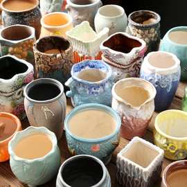 多肉花盆陶瓷法师老桩盆大口径小号套装组合特大号植物