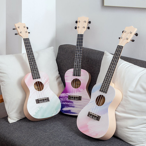 Ukulele, a cute small guitar, a musical gift, ukulele graffiti pattern, cross-border