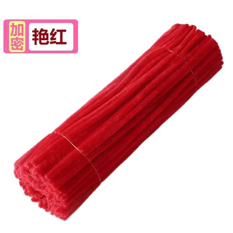 En stock colorido raíz peluda de los niños DIY Twisted stick tira felpa kindergarten hecho a mano peluche ramillete juguete