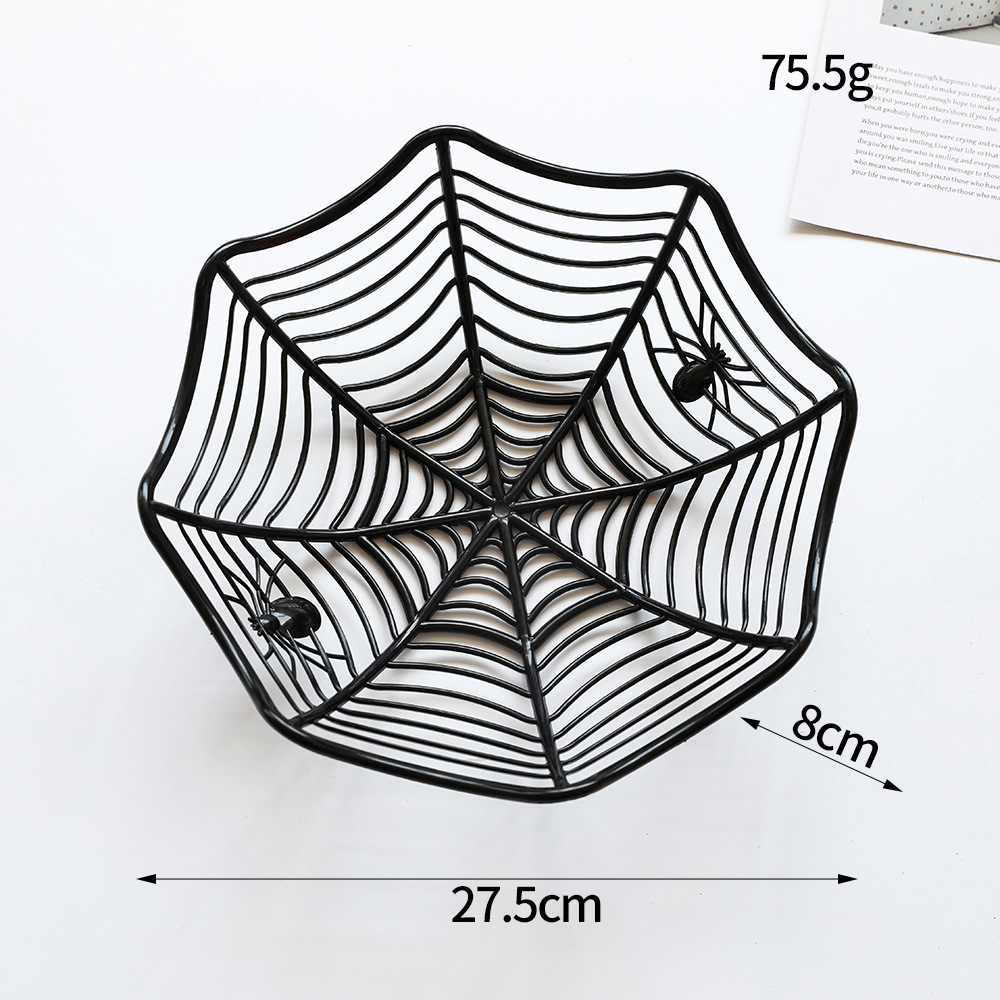 Cesta de frutas de araña de Halloween, bandeja de frutas de araña, esqueleto de araña, bandeja de caramelo, decoración de fiestas, props