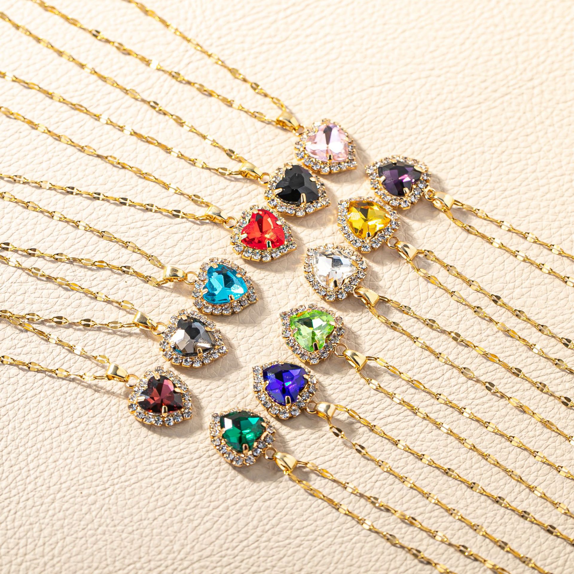 6g Weight Titanium Steel Pendant Material Zircon Inlay Material Pendant Necklace Classification Titanium Steel Chain Material 1 Piece Quantity Casual Occasion Titanium Steel Material Heart Shape Pattern Women's Gender Plating Design Simple Style Style Titanium Steel Simple Style Plating Heart Shape Zircon Pendant Necklace 1