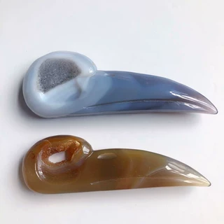 批发天然水晶玛瑙晶洞鸟头骨跨境外贸玛瑙工艺品