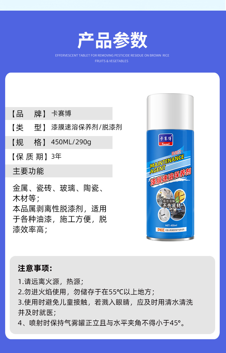 Paint Remover, Powerful Paint Remover, Paint Cleaning Agent, Multi-Effect Cleaning Agent for Car Metal, Wood, and Furniture, Manufacturer