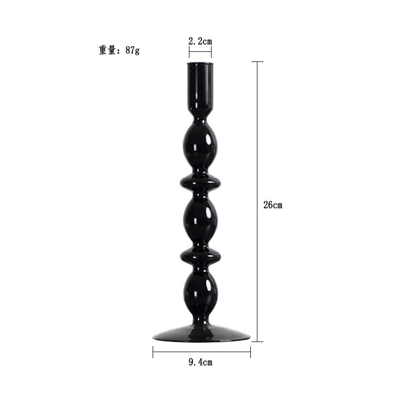 Candelabro decoración exquisita artesanía fotografía atmósfera Negro Nórdico Luz de lujo vidrio candelabro casa romántica