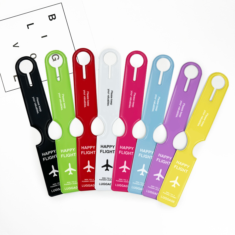 Transfronterizos de PVC prensado en caliente etiqueta de equipaje de viaje etiqueta de suspensión anti-perdida de avión registro de tarjeta de embarque lista de equipaje