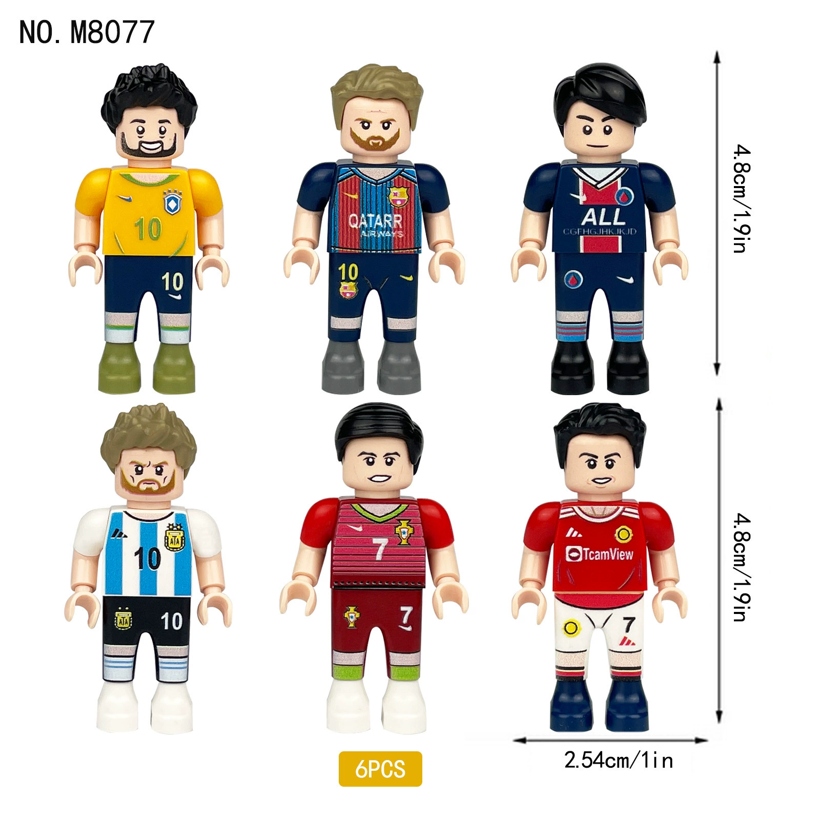 M8070 M8077 M8101 Sports Football Player Star Messi Building Blocks and Tiles Toys Specially Offered in Foreign Trade