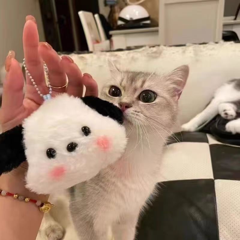 Blush pequeña pacha perros colgantes muñecas bolsos lindos colgantes muñecas peludos juguetes llaveros