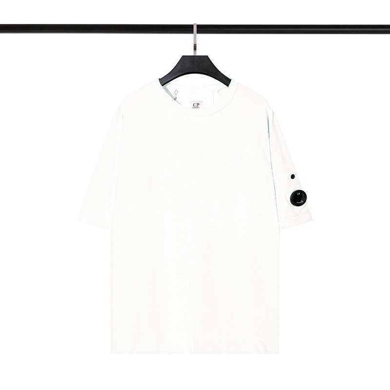 Nuevo CP verano americano estilo coreano casual suelta cuello redondo jersey doble hilo manga corta juventud hombres y mujeres moda marca media manga t