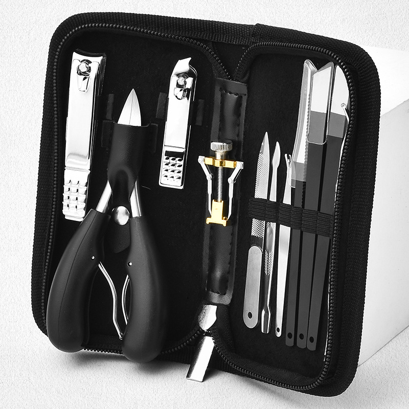 Pedicure knife suit 12-piece stainless steel eagle nose pliers nail tools wholesale thick nail remover nail groove pliers suit