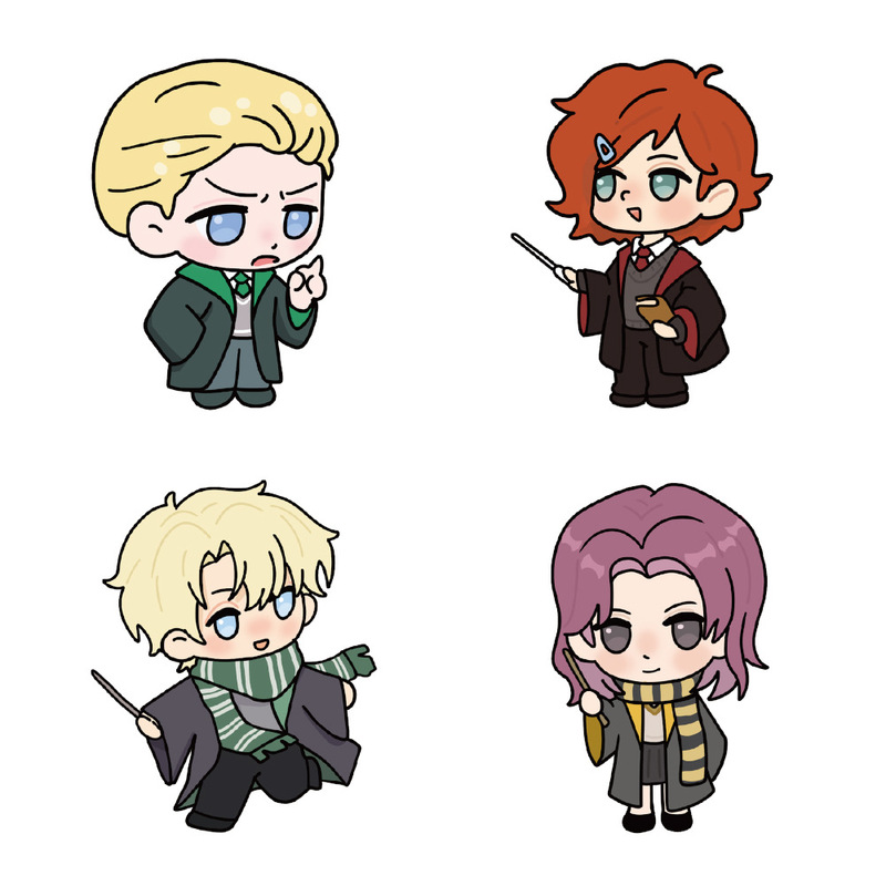 100 Hand-Painted European and American Movie Characters Magic Academy Q Version Graffiti Stickers Water Cup Handbook Computer Decoration Stickers