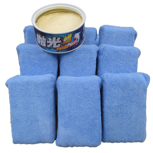 Car large crystal-plated waxing sponge, high-density car wash sponge block, beauty cleaning polishing sponge, car sponge