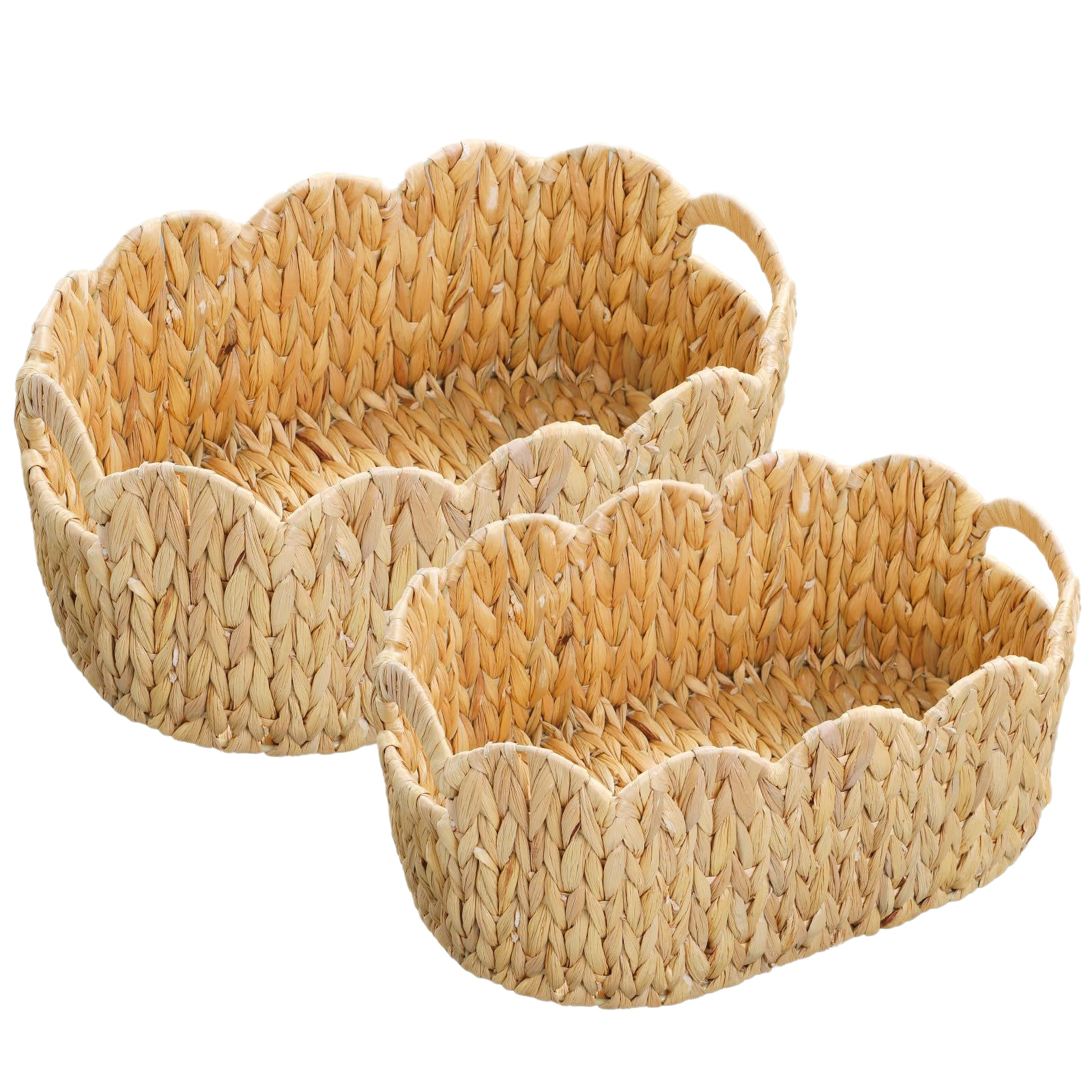 Cesta de almacenamiento de paja de calabaza personalizada transfronteriza con mango de cesta de almacenamiento de ventilador tejida a mano de mesa de acabado de cesta de almacenamiento