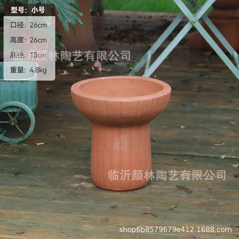 Creativo americano exportar maceta de cerámica roja maceta de cerámica maceta de terraza maceta de terraza jardín maceta de plantación ventilada