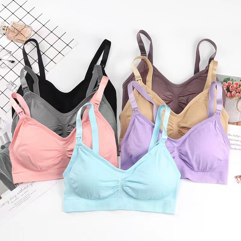 Pregnant Women's Wire-Free Front Buckle Large Size Nursing Bra Breastfeeding Adjustable Push-Up Seamless Bra Intimates Wholesale