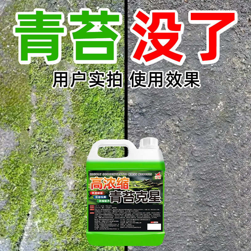 Moss Remover, Special Agent for Removing Moss from Cement Floors, Wall Green Moss Cleaner, Yard Floor Moss Cleaner