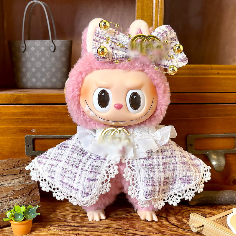 仅衣服适用labubu娃衣一二代坐坐派对潮流服饰换装公仔玩偶娃衣服|undefined