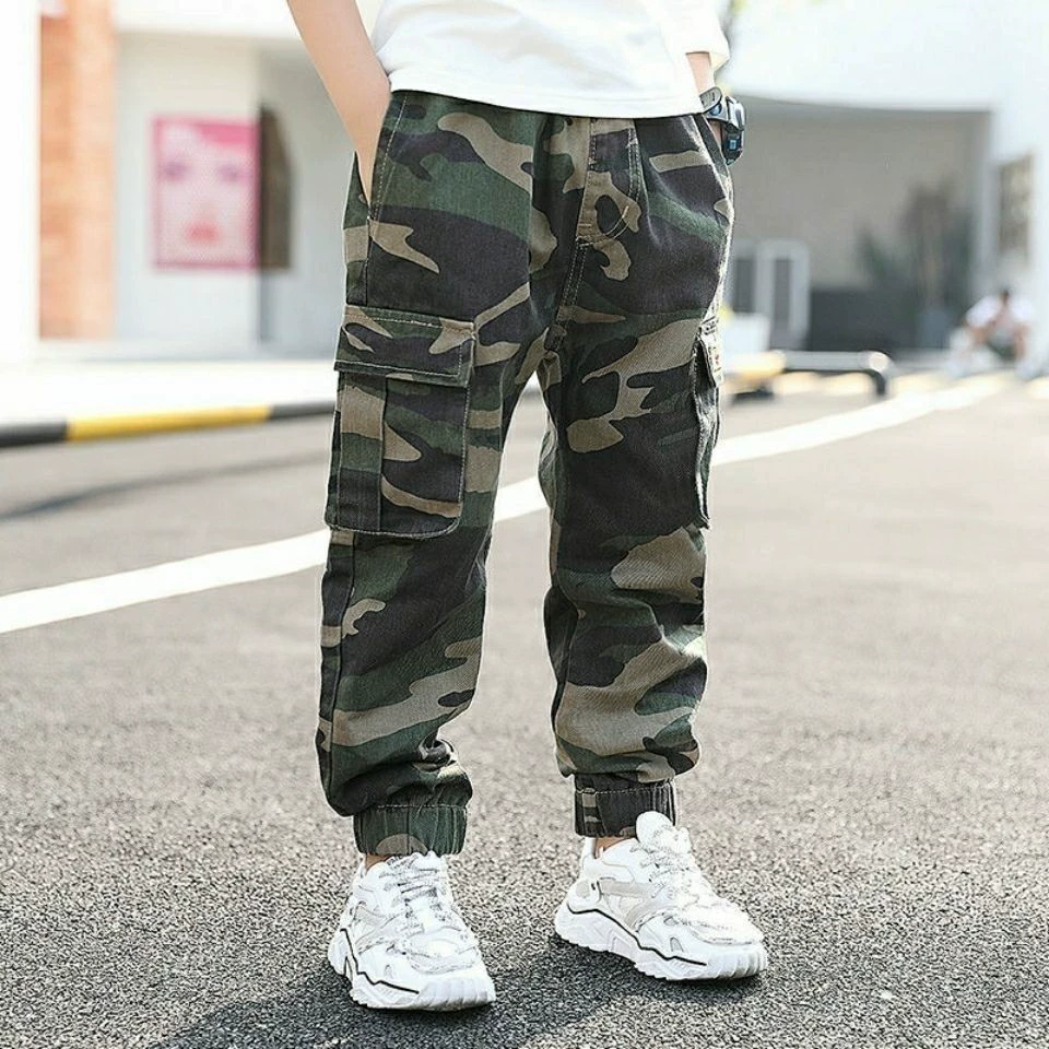 Детские детские брюки весна и осень новые камуфляжные брюки