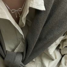 小众设计不规则金属蝴蝶结项链女韩国个性简约百搭气质颈链锁骨链
