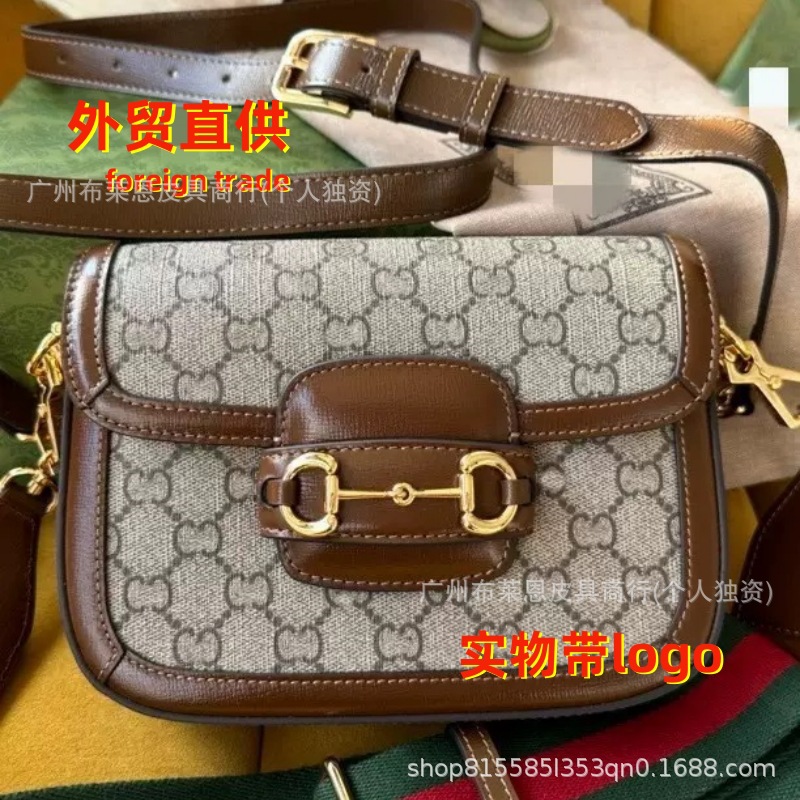 Direct Supply Cross-Border Classic Monogram Logo Saddle Bag Horsebit 1955 Vintage Shoulder And Crossbody Bag - Thumbnail 3