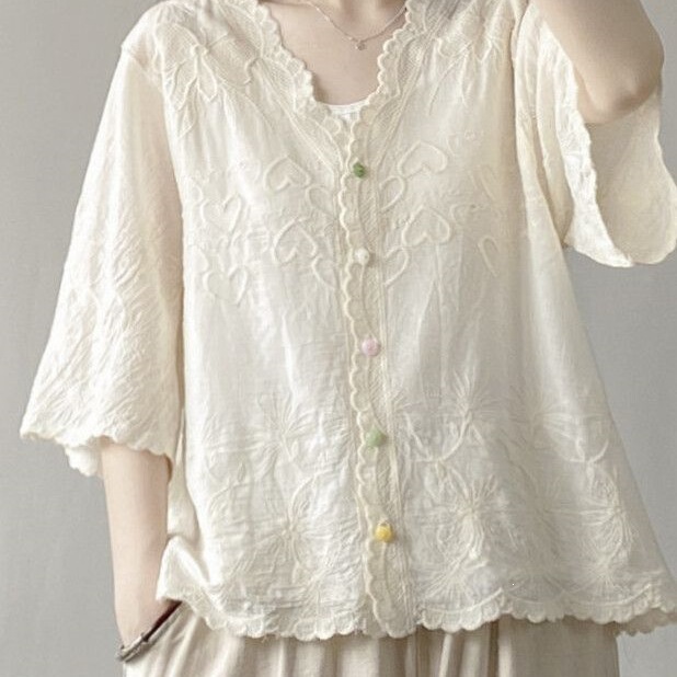 Lightweight Sun-Protective Clothing, Short Lace Shawl Shirt, Summer Thin Cardigan, Artistic European and American French Style for Women Lightweight Sun-Protective Clothing, Short Lace Shawl Shirt, Summer Thin Cardigan, Artistic European and American French Style for Women