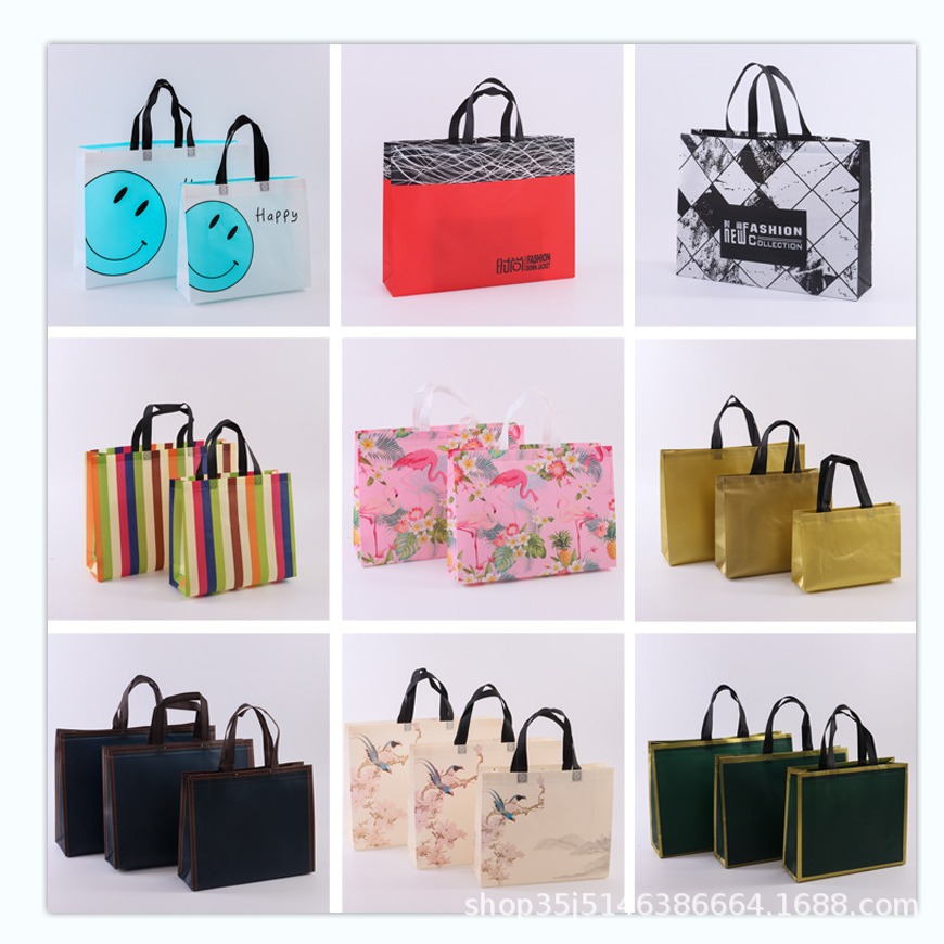 Bolso no tejido recubierto en stock impreso LOGO bolsa de ropa de moda embalaje de regalo bolsa de Banco de costura impresa