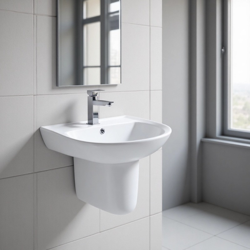 Foreign Trade Export Ceramic Pedestal Basin Household Ceramic Washbasin Wash Basin Wash Basin Manufacturer Wholesale Direct Sales