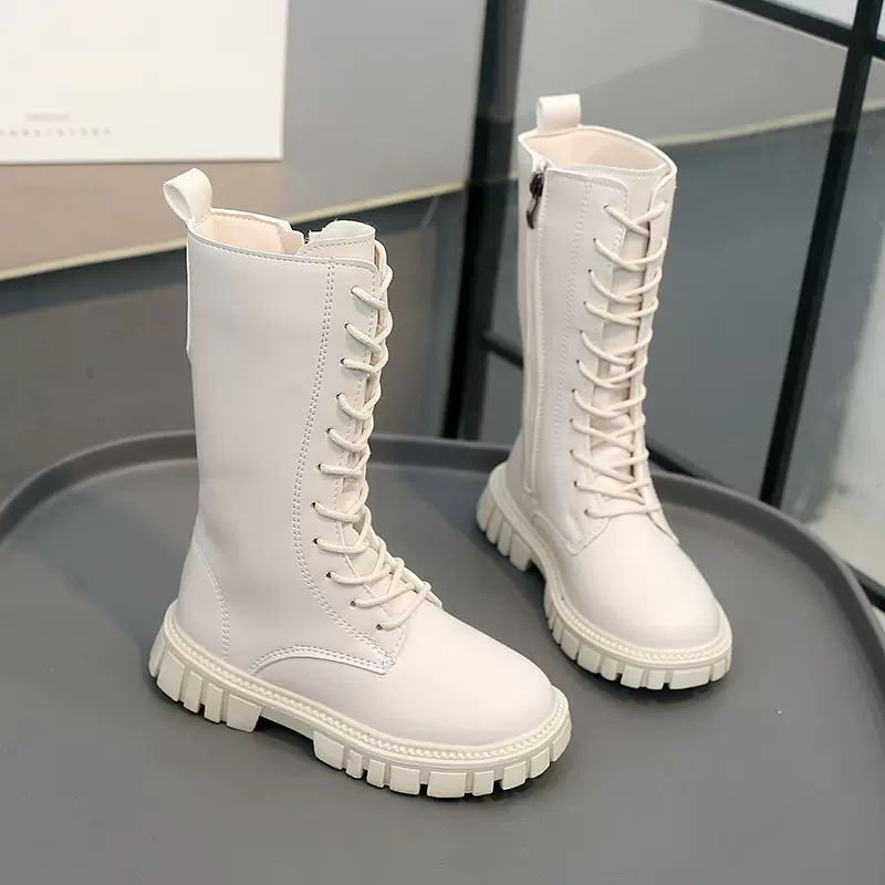 儿童靴子女童春秋2025新款高筒靴韩版英伦风马丁靴公主皮靴小女孩