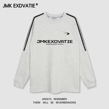 JMK EXDVATIE国潮牌设计感字母印花街头休闲小众宽松长袖圆领卫衣