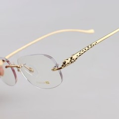 新型メガネフレームCT0058O純チタン男女モデル近視メガネフレーム文芸レトロ豹頭無枠潮