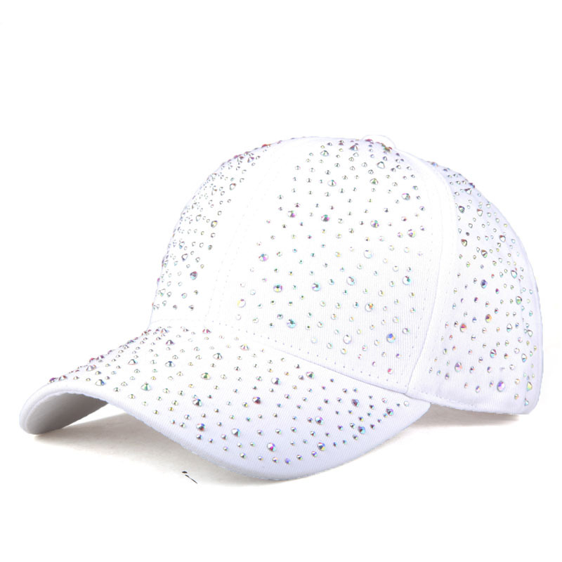 Unisexe De Base Couleur Unie Strass Casquette De Baseball display picture 2