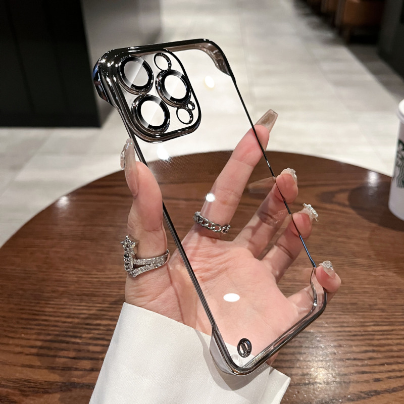 适用iPhone16promax手机壳无边框超薄透明苹果16保护套镜头全包套|undefined