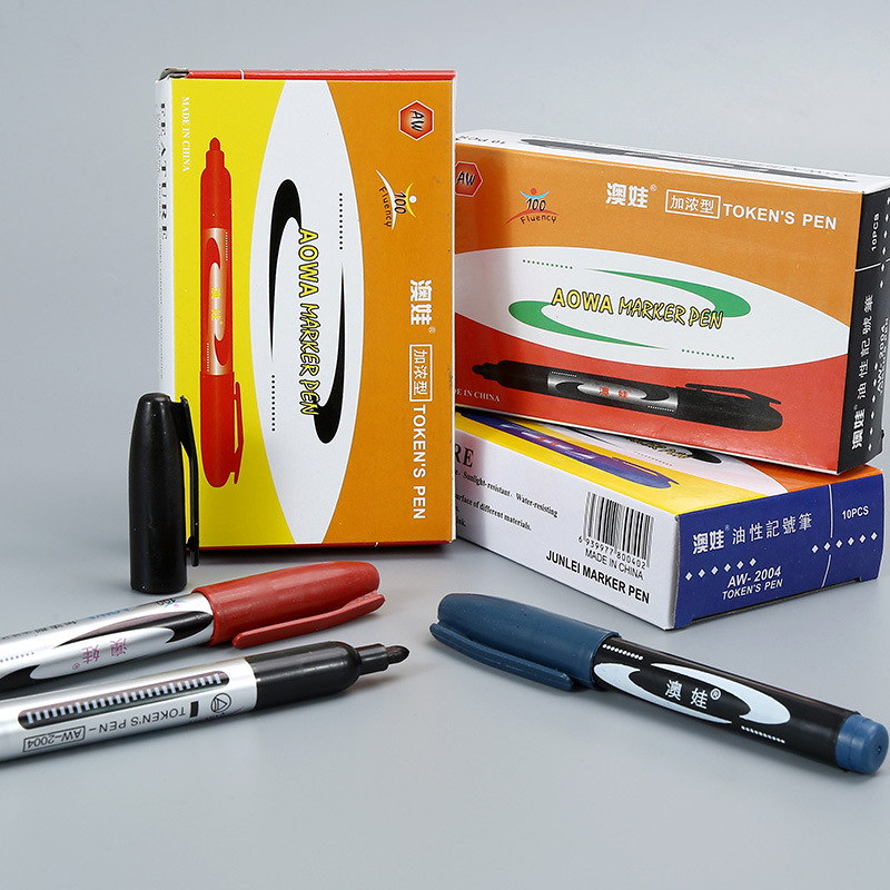 2004 marcador negro aceitoso no borrable expreso lápiz de cabeza grande lápiz de marca de color tinta roja lápiz de gancho al por mayor