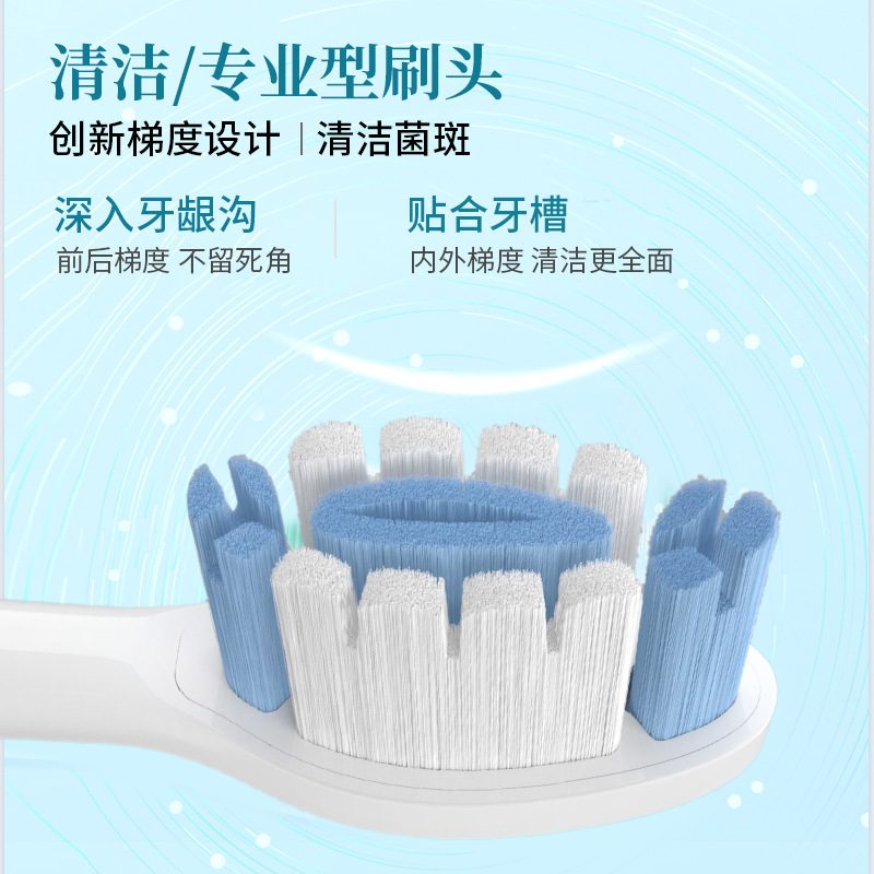 惠朗適配usmile電動牙刷頭替換Y1/U1/U2通用款無銅植毛敏感型刷頭