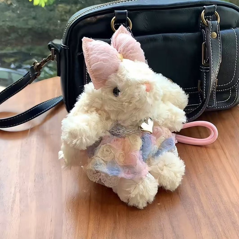 垂れ耳のウサギの蝶のカバンのペンダントの王女のスカートのぬいぐるみのキーホルダーのかわいい漫画のウサギのぬいぐるみ|undefined