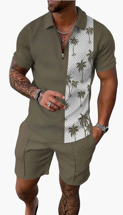 Nuevo europeo y americano transfronterizo de los hombres 3 Polo camisa traje de solapa de manga corta Jersey casual camiseta de los hombres de una sola pieza de entrega