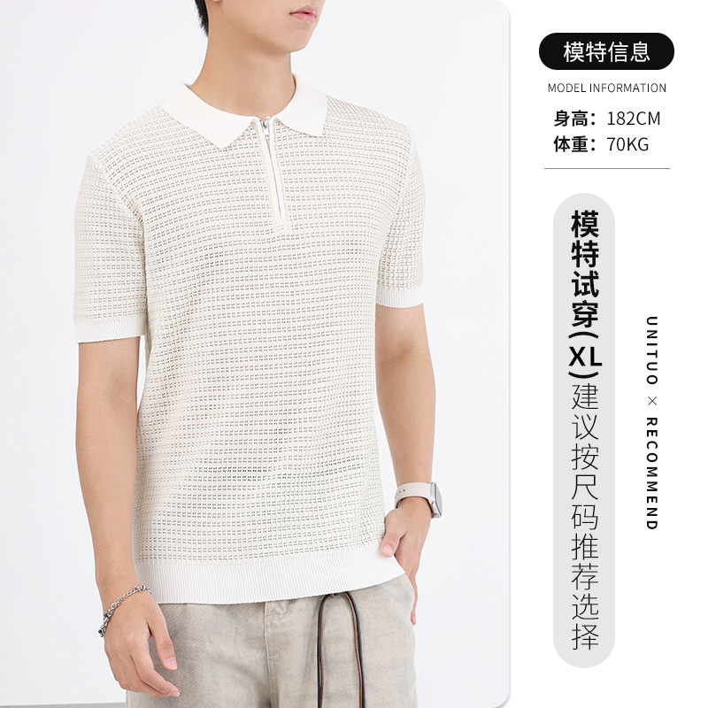 Camiseta de polo de hielo de alto nivel para hombres Europa y América transfronteriza de verano de negocios de hombre casual camiseta de manga corta