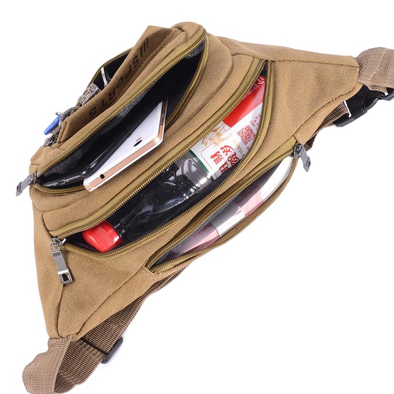 Bolso de la cintura del cajero hombres y mujeres multifuncional Lona de gran capacidad resistente al desgaste deportes ocio dinero colección negocio sitio de construcción bolsa de trabajo