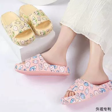 Женские летние домашние тапочки на ощупь, Нескользящие милые домашние тапочки с толстой подошвой, тапочки интернет-знаменитостей для летней верхней одежды